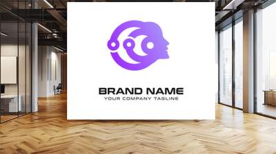 Human Technology Logo design vector Wall mural