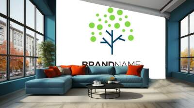 Tree tech logo vector for your company Wall mural