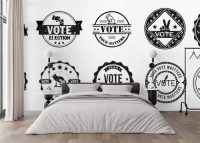 set of vote vector Wall mural