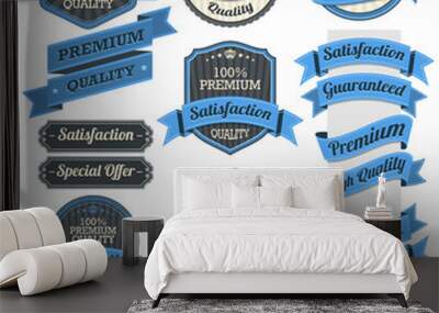 Retro Vintage Badge, Label and Banner Set Wall mural