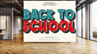 back to school text effect editable marker doodle text style Wall mural