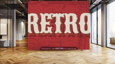 Editable text effect - Vintage text effect style Wall mural