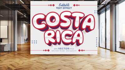 Editable text style effect - Costa Rica football for Qatar 2022 FIFA world cup soccer championship Wall mural