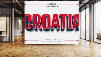 Editable text style effect - Croatia football for Qatar 2022 FIFA world cup soccer championship Wall mural