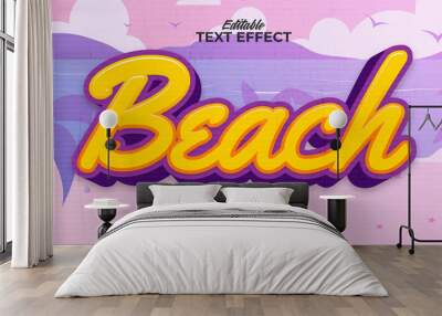 Editable text style effect - retro beach text style theme Wall mural