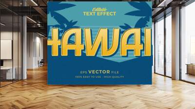 Editable text style effect - Retro Hawaii text style theme Wall mural