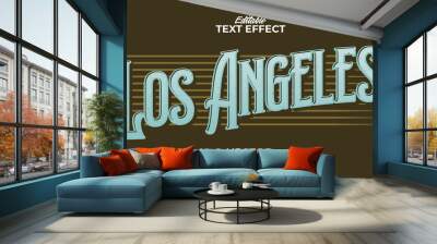 Editable text style effect - Retro Los Angeles text style theme Wall mural