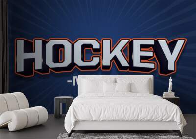 hockey typography premium editable text effect Wall mural