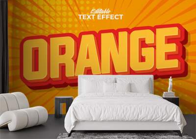 orange typography premium editable text effect Wall mural