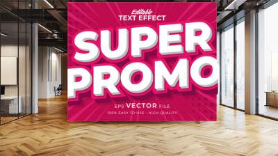 Super promo sale typography premium editable text effect Wall mural