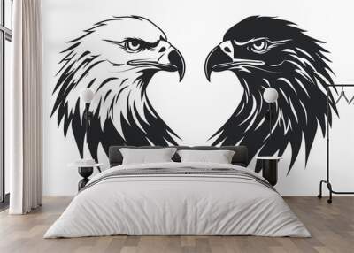 logo emblem symbol icon with bird eagle hawk falcon on a white background


 Wall mural