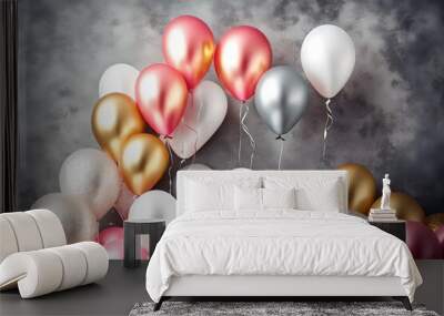 pink baloon bithday party Wall mural