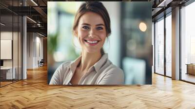 portrait of a smiling businesswoman Wall mural