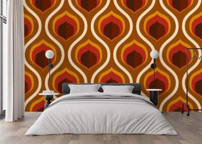 70's retro seamless wallpaper pattern material / vector illustration Wall mural