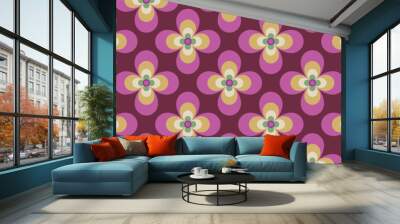 70's retro seamless wallpaper pattern material / vector illustration Wall mural