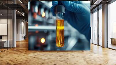 Doctor holding test tube doing research and development for medical experimental results and analysis in laboratory Innovation technology in medicine and science develop quality of people healthcare Wall mural