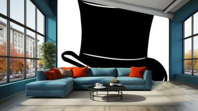 black top hat isolated, high hat  Wall mural