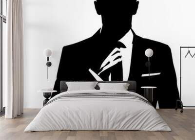 silhouette man wear suit, businessman silhouette Wall mural