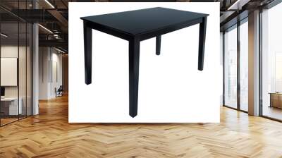 Wooden black dining table for living room or kitchen. Elegant classic table for eating, isolated on white background, clipping path included Wall mural