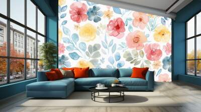 Floral print pattern Wall mural