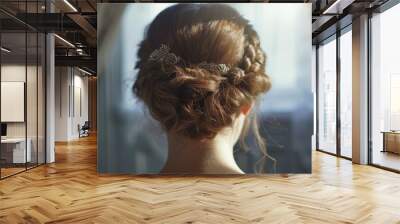 Wedding hairstyle bride hair styling bridal look Wall mural