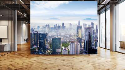 Beautiful high buildings at morning time Wall mural