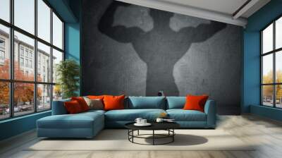 Businessman and strong shadow 2 Wall mural