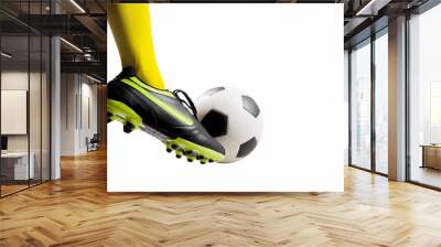 footballer feet kicking soccer ball Wall mural