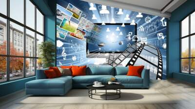 High speed of multimedia sharing concept Wall mural