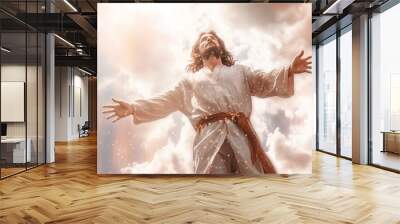 Ascension day of jesus christ or resurrection day of son of god. Good friday. Ascension day concept Wall mural