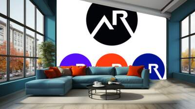 ar letter logo with circle Wall mural