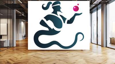 Genie Logo Design Vector Template Wall mural