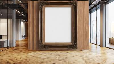 Blank wooden picture frame Wall mural