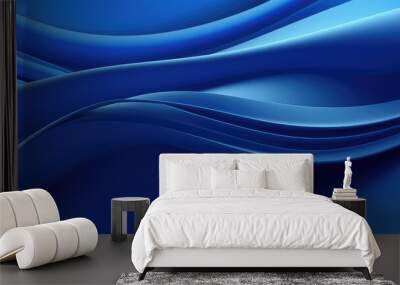 3d blue abstract background with waves Wall mural