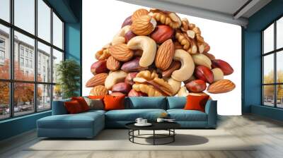 mix nuts isolated on transparent background Wall mural