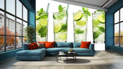 Mojito cocktail isolated or white background Wall mural