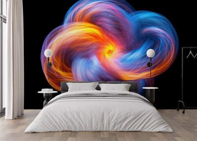 Circular multicolor glow with neon light background Wall mural