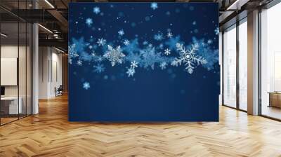 Flowing snowflakes decoration background Wall mural