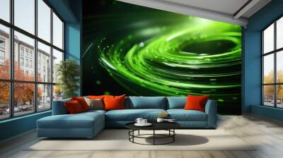 Futuristic green technology background with organic motion. Wall mural