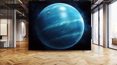 Planet Neptune in a black background Wall mural