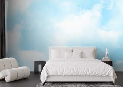 Cloudy blue sky abstract background, blue sky background with tiny clouds, 3d rendering Wall mural