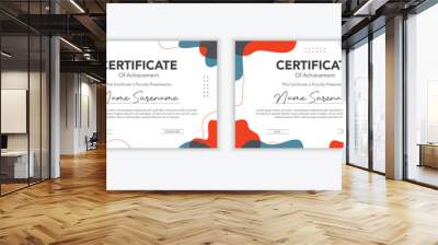 Colourful flat design modern certificate template for corporate or awards. For creative award, business, and education needs Wall mural