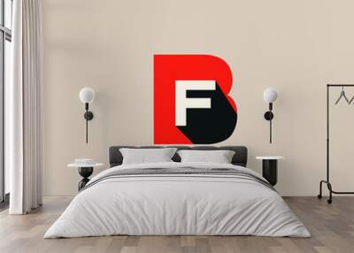 consists of letters B and F alphabet logo that combines 2 letters into one logo or symbol that is unique and original. Wall mural