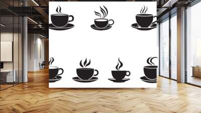 Coffee cup icon set isolated on white background. Vector illustration. Wall mural