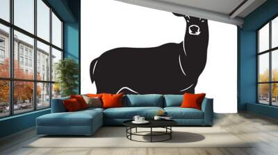 deer black silhouette vector design with white color background Wall mural