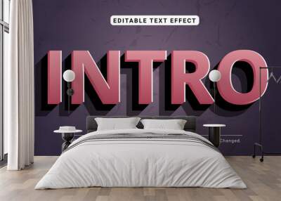 3D Intro with retro vibes Text Style Effect, Editable Text Effect Wall mural