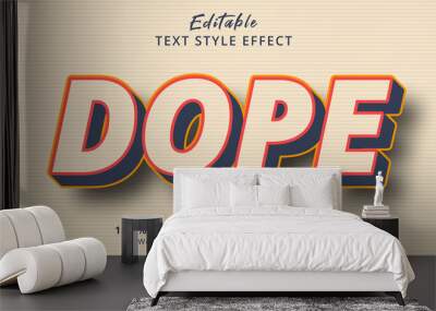 Editable text effect, Dope text with perfect color combination style effect Wall mural