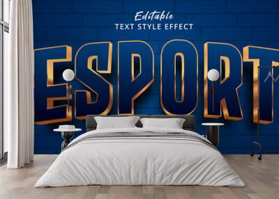 Editable text effect, E Sport text on logo gaming style effect Wall mural