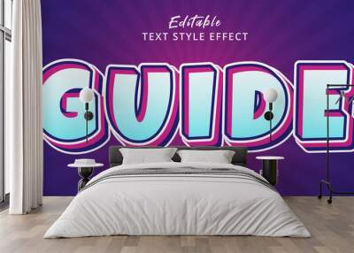 Editable text effect, Guide text on layered color combination style Wall mural