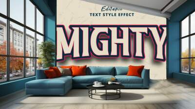 Editable Text Effect, Mighty text on headline gaming style effect Wall mural